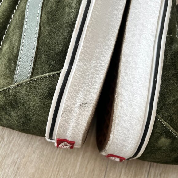 Mens Vans Sk8-Hi Olive Green Suede High Top Sneakers - 13 - Picture 6 of 10